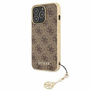 Puzdro Guess GUHCP13LGF4GBR 4G Charms iPhone 13 Pro - hnedé