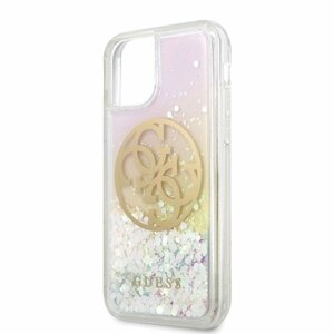 Puzdro Guess iPhone 11 Pro GUHCN58LGIRGP Liquid Glitter 4G Circle - transparentné