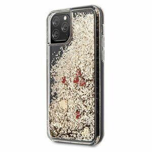Guess case for iPhone 11 Pro Max GUHCN65GLHREGO gold hard case Liquid Glitter Hearts