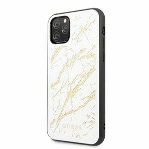 Puzdro Guess iPhone 11 Pro Max GUHCN65MGGWH Glitter Marble - bielo zlaté