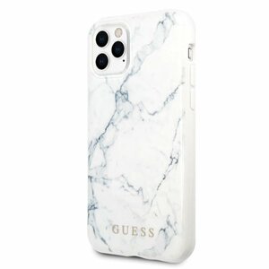 Puzdro Guess iPhone 11 Pro Max GUHCN65PCUMAWH Marble - biele