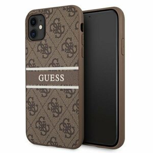 Guess case for iPhone 12 Pro Max 6,7" GUHCP12L4GDBR brown hard case 4G Stripe