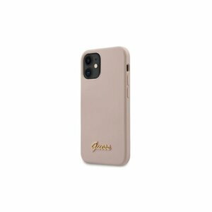 Guess case for iPhone 12 Pro Max 6,7" GUHCP12LLSLMGLP light pink hard case Silicone Script Gol