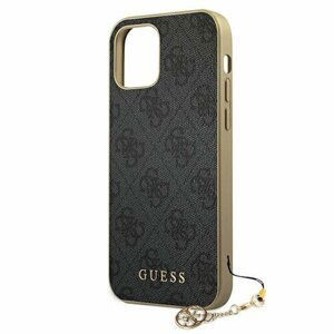 Guess case for iPhone 12 / 12 Pro 6,1" GUHCP12MGF4GGR gray hard case 4G Charms Collection