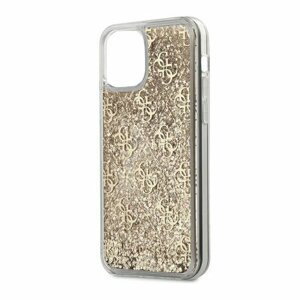 Guess case for iPhone 12 / 12 Pro 6,1" GUHCP12MLG4GSLG gold hard case 4G Liquid Glitter
