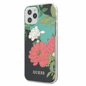 Guess case for iPhone 12 Mini 5,4" GUHCP12SIMLFL01 black hard case N`1 Flower Collection