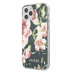 Guess case for iPhone 12 Mini 5,4" GUHCP12SIMLFL03 navy blue hard case N`3 Flower Collection