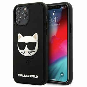 Karl Lagerfeld case for iPhone 12 / 12 Pro 6,1" KLHCP12MCH3DBK black hard case 3D Rubber Choup