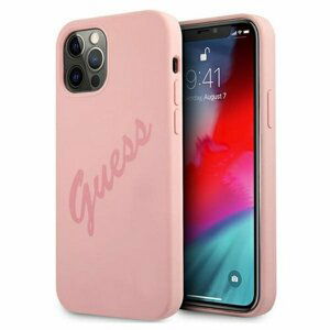 Guess case for iPhone 12 Pro Max 6,7" GUHCP12LLSVSPI pink hard case Script Vintage