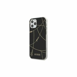 Guess case for iPhone 12 Mini 5,4" GUHCP12SPCUCHBK black hard case Gold Chain Collection