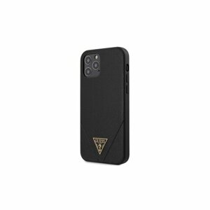 Guess case for iPhone 12 Mini 5,4" GUHCP12SVSATMLBK black hard case Saffiano