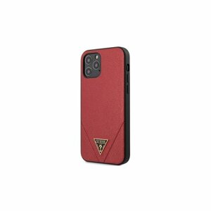 Guess case for iPhone 12 Mini 5,4" GUHCP12SVSATMLRE red hard case Saffiano