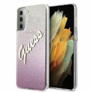 Puzdro Guess Samsung Galaxy S21 Plus GUHCS21MPCUGLSPI Glitter Vintage Logo - ružové