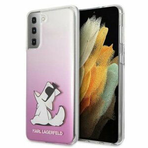 Karl Lagerfeld case for Samsung Galaxy S21 Ultra KLHCS21LCFNRCPI pink hard case Choupette Fun