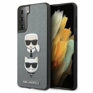 Karl Lagerfeld case for Samsung Galaxy S21 Plus KLHCS21MSAKICKCSL silver hard case Karl & Choupette