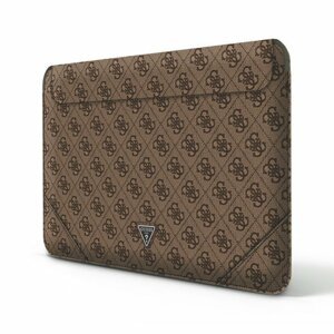 Guess PU 4G Triangle Metal Logo Computer Sleeve 16" Brown