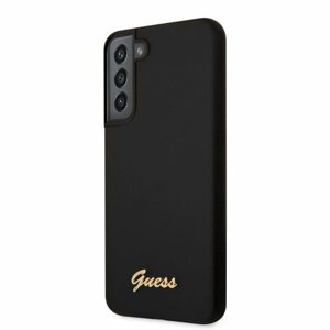 Guess Silicone Metal Logo Zadní Kryt pro Samsung Galaxy S22+ Black