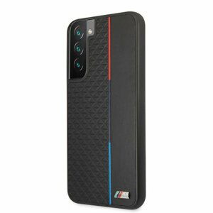 BMW PU Triangles Tricolor Line Kryt pro Samsung Galaxy S22+ Black