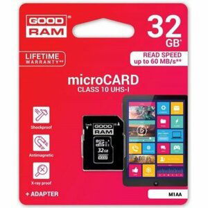 GOODRAM pamäťová karta microSD 32GB/class 10 + adapter 60MB/s