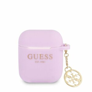 Guess 4G Charms Silikonové Pouzdro pro Airpods 1/2 Purple