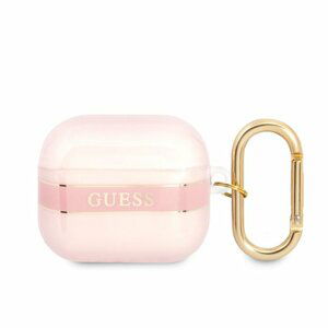 Guess TPU Printed Stripe Pouzdro pro Airpods 3 Pink