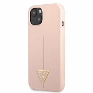 Guess Silicone Line Triangle Zadní Kryt pro iPhone 13 mini Pink