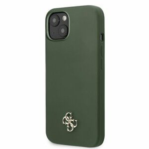 Guess 4G Silicone Metal Logo Zadní Kryt pro iPhone 13 Kaki