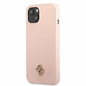 Guess 4G Silicone Metal Logo Zadní Kryt pro iPhone 13 Pink