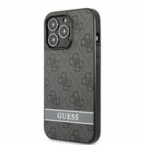 Guess PU 4G Stripe Zadní Kryt pro iPhone 13 Pro Max Black