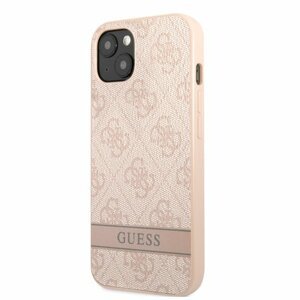 Guess PU 4G Stripe Zadní Kryt pro iPhone 13 mini Pink