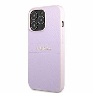 Guess PU Leather Saffiano Zadní Kryt pro iPhone 13 Pro Max Purple