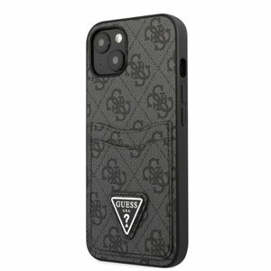 Guess 4G Saffiano Double Card Zadní Kryt pro iPhone 13 Black