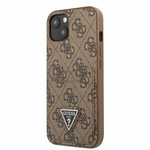Guess 4G Saffiano Double Card Zadní Kryt pro iPhone 13 Brown