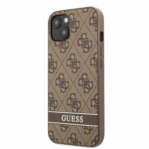 Puzdro Guess PU 4G Stripe iPhone 13 - hnedé