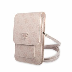 Guess PU 4G Triangle Logo Phone Bag Pink