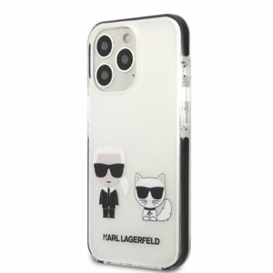 Karl Lagerfeld TPE Karl and Choupette Kryt pro iPhone 13 Pro White