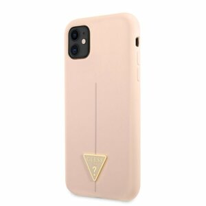 Guess Silicone Line Triangle Zadní Kryt pro iPhone 11 Pink