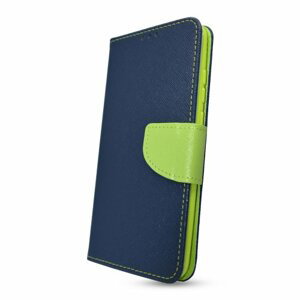 Puzdro Fancy Book iPhone 13 Mini - modro limetkové