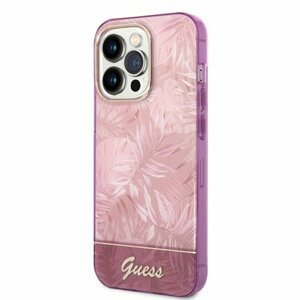 Guess PC/TPU Jungle Zadní Kryt pro iPhone 14 Pro Max Pink