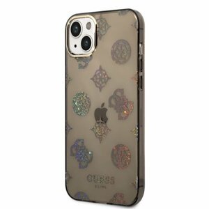 Guess PC/TPU Peony Glitter Zadní kryt pro iPhone 14 Plus Black