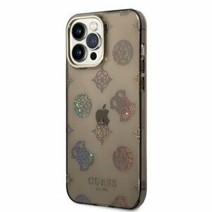 Guess PC/TPU Peony Glitter Zadní kryt pro iPhone 14 Pro Max Black