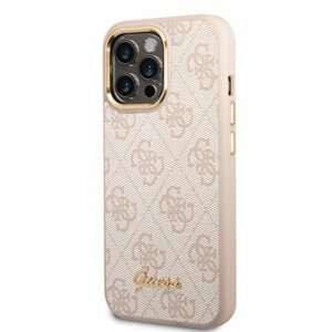 Guess PC/TPU 4G Metal Camera Outline Zadní Kryt pro iPhone 14 Pro Pink