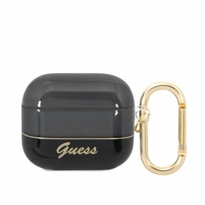 Puzdro Guess Translucent AirPods 3 - čierne