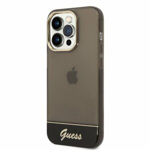 Guess PC/TPU Camera Outline Translucent Zadní Kryt pro iPhone 14 Pro Black