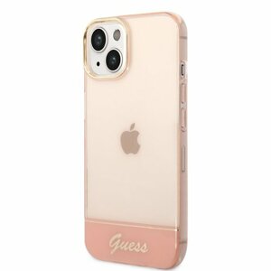 Guess PC/TPU Camera Outline Translucent Zadní Kryt pro iPhone 14 Pink