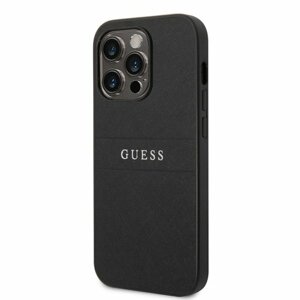 Guess PU Leather Saffiano Zadní Kryt pro iPhone 14 Pro Black