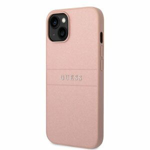 Guess PU Leather Saffiano Zadní Kryt pro iPhone 14 Plus Pink