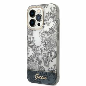 Puzdro Guess PC/TPU Toile De Jouy iPhone 14 Pro - šedé