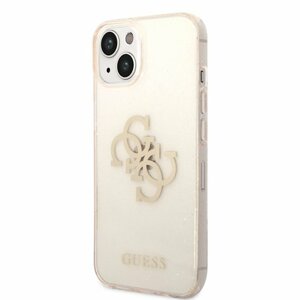 Guess TPU Big 4G Full Glitter Zadní Kryt pro iPhone 14 Gold