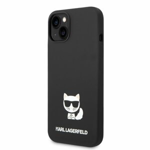 Puzdro Karl Lagerfeld Liquid Silicone Choupette iPhone 14 - čierne